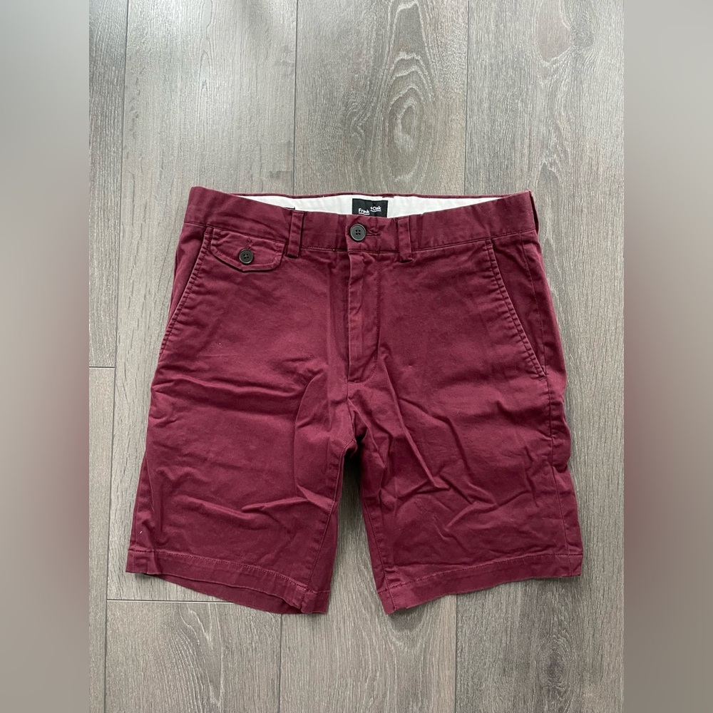 Men's Maroon Casual Chino Shorts